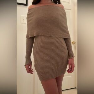Shoulder off sweater dress